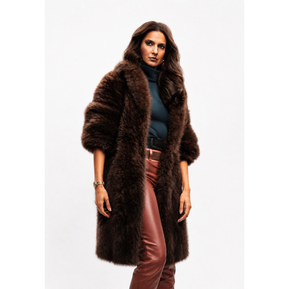 Poorna Jagannathan Deli Boys Brown Fur Coat | America Suits